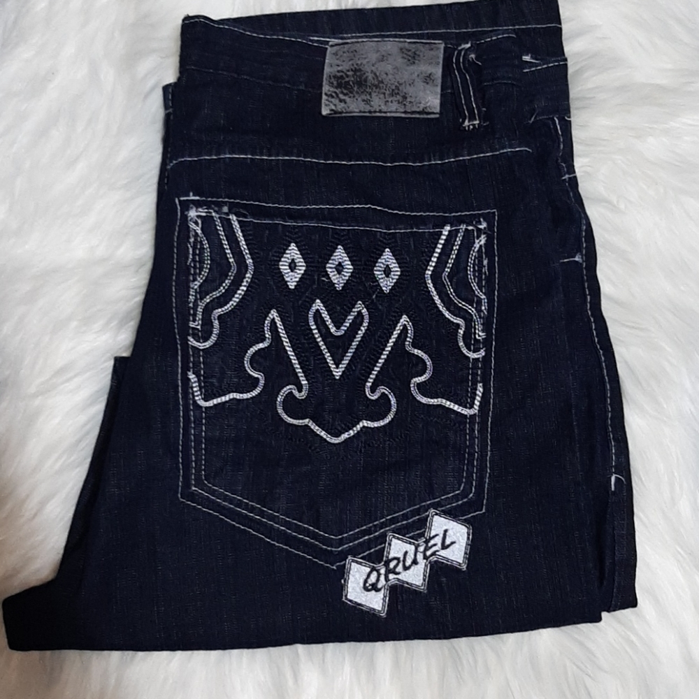 Qruel Relaxed Fit Wide Leg Jeans 40X32